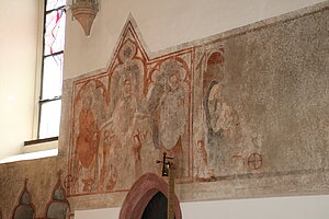 Leobendorf, Pfarrkirche hl. Markus, Fresken im Chor, um 1340