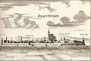 Tulln, Kupferstich von Georg Matthäus Vischer, aus: Topographia Archiducatus Austriae Inferioris Modernae, 1672