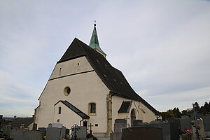 Tulbing, Pfarrkirche hl. Mauritius, spätgotische Wehrkirche, 1489