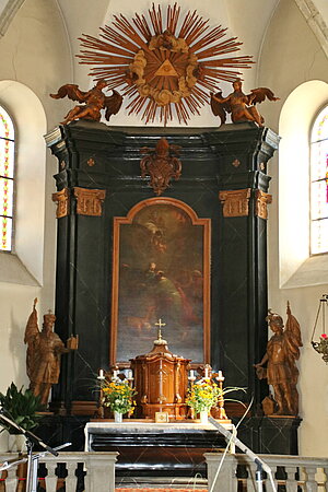 Haugsdorf, Pfarrkirche Hll. Petrus und Paulus, Hochaltar, 1778, Altarbild von 1796