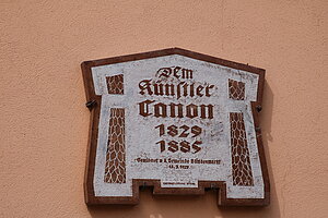 Blindenmarkt, Gedenktafel an das Wirken von Hans Canon in Blindenmarkt