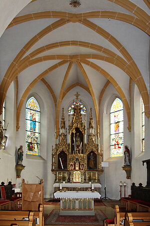 Kasten bei Böheimkirchen, Pfarrkirche hl. Mauritius, Blick Richtung Chor