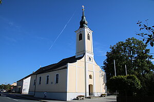 Göpfritz an der Wild, Pfarrkirche hl. Johannes Nepomuk, josephinische Saalkirche, 1783 errichtet
