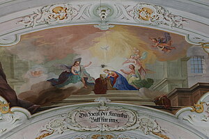 Maria Langegg, Pfarr- und Wallfahrtskirche, Fresken von Josef Adam Mölk und Michael und Josef Schmutzer, 1773