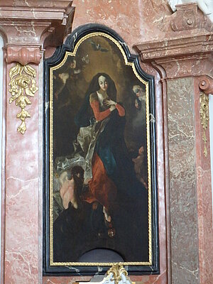 Rabensburg, Pfarrkirche hl. Helena, Seitenaltar Maria in der Engelsglorie, 19. Jahrhundert