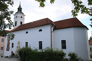 Erlauf, Pfarrkirche hl. Johannes Nepomuk, 1742-45 im Auftrag von Josefa von Zinzendorf errichtet