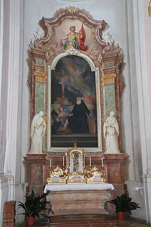 Maria Langegg, Pfarr- und Wallfahrtskirche Mariae Geburt, Seitenaltar, Josef Adam Mölk und Werkstatt