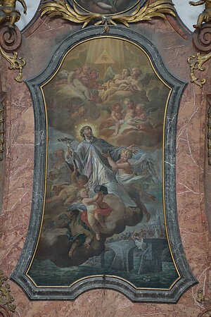 St. Andrä an der Traisen, ehem. Stiftskirche hl. Andreas, Seitenaltar Hl. Johannes Nepomuk, Johann Georg Schmidt, um 1730