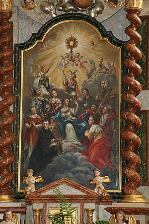 Rappottenstein, Pfarrkirche hll. Peter und Paul, spätbarocker Seitenaltar, 1757