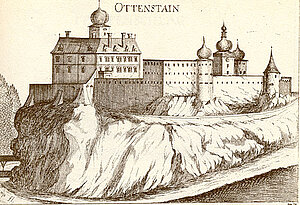 Ottenstein, Kupferstich von Georg Matthäus Vischer, aus: Topographia Archiducatus Austriae Inferioris Modernae, 1672