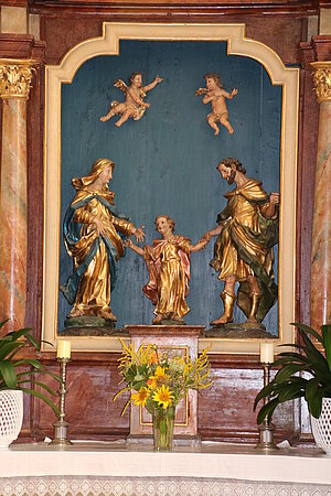 Weitersfeld, Pfarrkirche hl. Martin, Retabelaltar Hl. Familie, Anfang 18. Jahrhundert