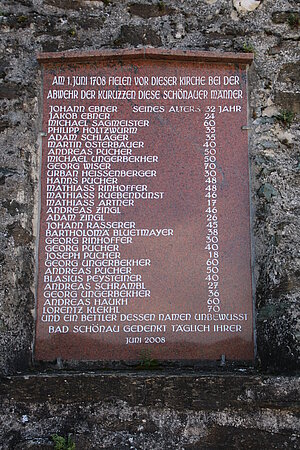 Bad Schönau, Gedenktafel an die Kämpfe gegen die Kuruzzen 1708