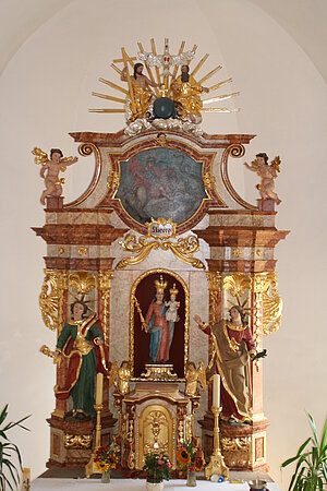 Bad Traunstein, Pfarrkirche hl. Georg, Rokoko-Seitenaltar aus der alten Kirche