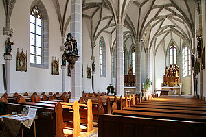 Lunz, Pfarrkirche Hl. Drei Könige, Blick Richtung Doppelchor