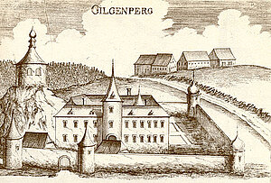 Schloss Gilgenberg, Marktgemeinde Waldkirchen an der Thaya, Kupferstich von Georg Matthäus Vischer, aus: Topographia Archiducatus Austriae Inferioris Modernae, 1672