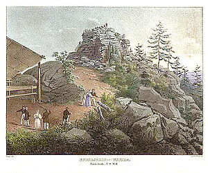 Launrez Herr Nebelstein Weitra, Chromolithografie, um 1845