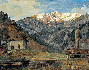 Ferdinand Georg Waldmüller, Eingang in das Höllental, Öl/Holz, 25,2x31,5 cm, nach 1840