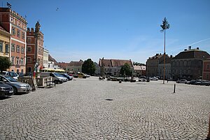 Retz, Hauptplatz, Blick gegen Osten vom Rathaus aus