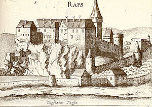 Schloss Raabs, Stich Vischer, 1672