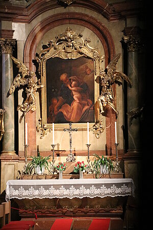 Brunn am Gebirge, Pfarrkirche hl. Kunigunde, Seitenaltar mit  hl. Josef, Johann Christoph Brandl, 17. Jh.