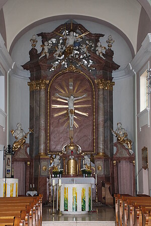 Ladendorf, Pfarrkirche hl. Andreas, Hochaltar aus der Griechischen Kirche St. Barbara in Wien, 2. H. 18. Jh.