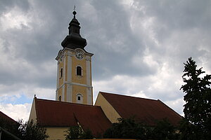 Mautern an der Donau, Pfarrkirche hl. Stephan, gotische Staffelkirche, im Inneren barockisiert