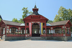 Payerbach, Musikpavillon im Kurpark, 1909 von Carl Weinzettel errichtet