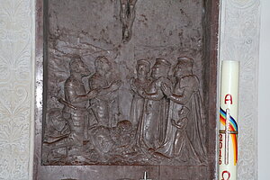 Zeillern, Pfarrkirche hl. Jakobus der Ältere, Grabmal für Cornelius Lappitz mit Frauen und Kindern, 1562