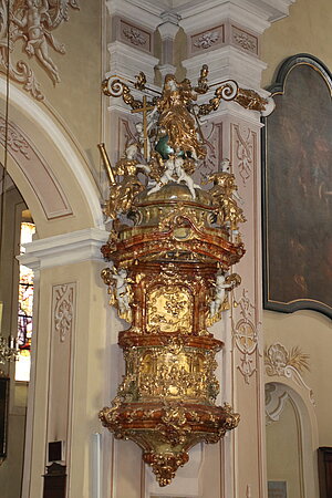 Kirchberg am Wagram, Pfarrkirche hl. Stephan, Kanzel, spätbarock