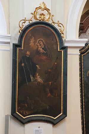 Stetteldorf am Wagram, Pfarrkirche hl. Johannes der Täufer, Ölbild Mariahilf mit Hll. Leonhard und Wendelin, Umkreis von Martin Johann Schmidt, um 1770-80