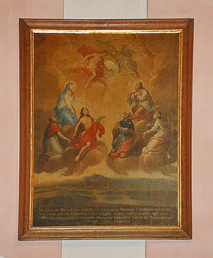 Haitzendorf, Pfarrkirche hl. Ulrich, Votivbild anlässlich der Pest von 1713