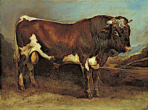 F. Gauermann, Stier an der Tränke, um 1825/30