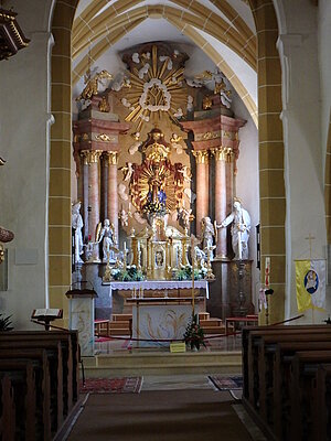 Maria Anzbach, Pfarr- und Wallfahrtskirche Unsere Liebe Frau als Mutter der Barmherzigkeit, Hochaltar der Wallfahrtskirche