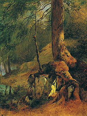 F. Gauermann, Baumstudie beim Waldteich, um 1835