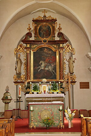 St. Georgen an der Leys, Pfarrkirche hll. Georg und Gregor, Hochaltar, 3. Viertel 18. Jh.