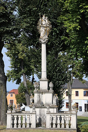 Schweiggers, Mariensäule am Marktplatz, 1688