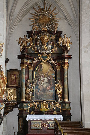 Spitz, Pfarrkirche hl. Mauritius, Nikolausaltar, Flößeraltar, 2. Viertel 18. Jh.