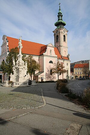 Hainburg, Pfarrkirche hll. Philippus und Jakobus, frühbarocke Saalkirche, vor 1706 vollendet