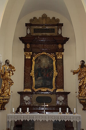 Viehdorf, Pfarrkirche Hll. Petrus und Paulus, Hochaltar, 1749
