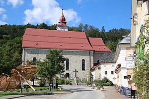 Göstling an der Ybbs, Pfarrkirche hl. Andreas, spätbarocker Saalbau mit West-Turm